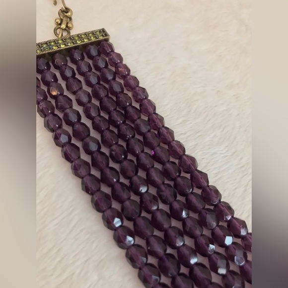 HEIDI DAUS Amethyst 6 Row Oval Pendant Beaded Necklace - Picture 8 of 10